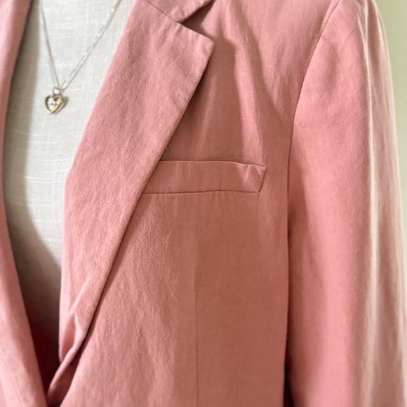 Women's Orvis Pink Linen Blend Blazer, Fully Lined, Size 14 - Picture 6 of 11